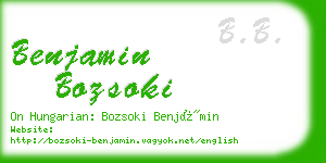 benjamin bozsoki business card